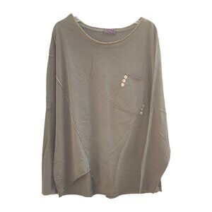 CentoUno Italy Military Green Shirt with Gold Details Cotton Oversized Large/XL?